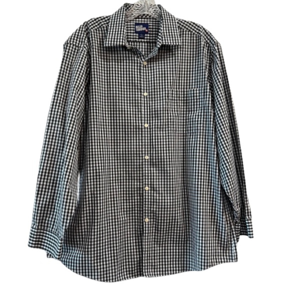 Billy London U. K. Button Up Black & White Checked Shirt Long Sleeve